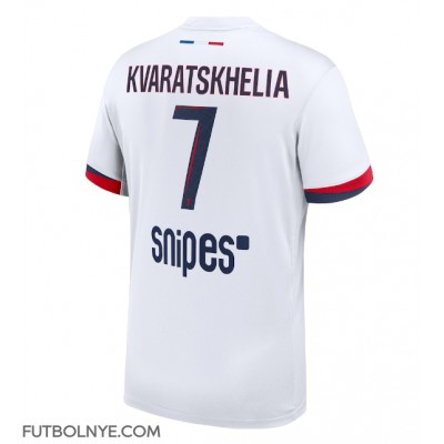 Camiseta Paris Saint-Germain Khvicha Kvaratskhelia #7 Visitante Equipación 2025-26 manga corta Camiseta Paris Saint-Germain Khvicha Kvaratskhelia #7 Visitante Equipación 2025-26 manga corta